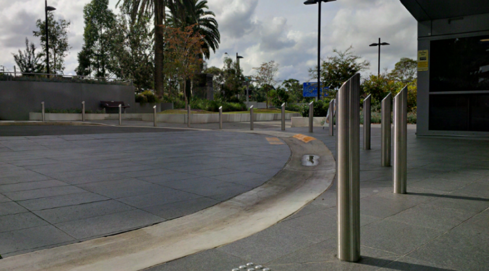 Custom Stainless Steel bollard with mitred top