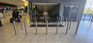 Hidden base stainless steel bollard