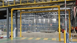 Steel door frame bollard