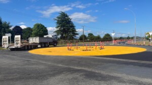 SH29 Hopkins traffic separator temporary roundabout