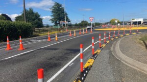 SH29 Hopkins traffic separator temporary roundabout